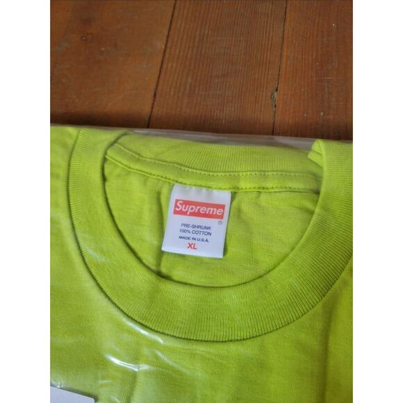 Vtg Y2k Supreme Crash Spellout Tee Lime Colorway Extra Large FW17 Rare Big Print - Picture 2 of 3
